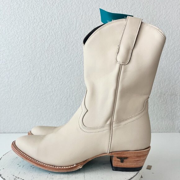 Lane PLAIN JANE Womens Cowboy Boots 10 Ivory Western Midi Boots Cowgirl Short - Picture 4 of 11